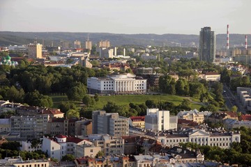 VILNIUS, LITHUANIA, View of a building situated on top of the Tauras hill in Vilnius, Lithuania.