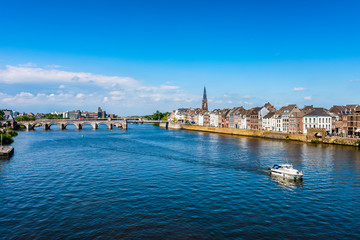 Fototapeta na wymiar Maastricht Netherlands and Maas River