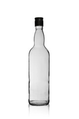 empty wine bottle with a lid isolated on a white background