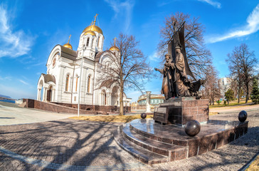 Monument to the russian orthodox saints Peter and Fevronia of Murom