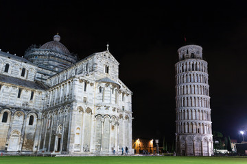 Naklejka premium Piazza dei Miracoli with the Leaning Tower of Pisa, Italy