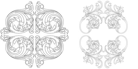 Vintage baroque ornament, corner. Retro pattern antique style acanthus. Decorative design element filigree calligraphy vector. - stock vector