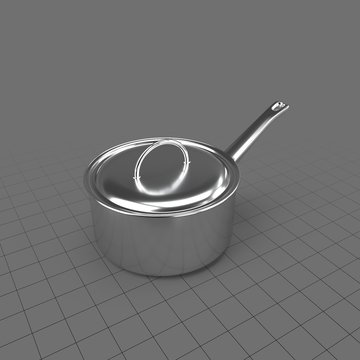 Silver saucepan with lid