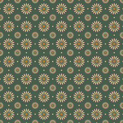 Flowery pattern on green background