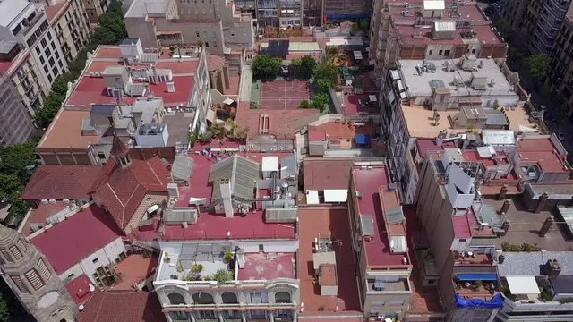 Fly Over Apartment Blocks Barcelona