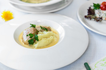 Chicken cutlets with potato puree
