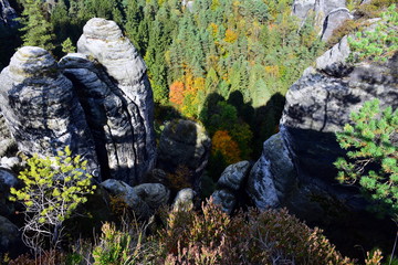 Bastei rocks, up hill