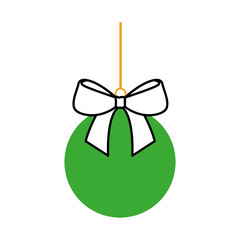 christmas ball with bow ribbon decoration