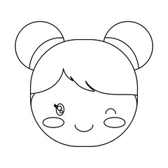 cartoon girl face icon