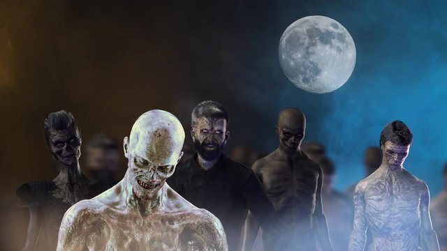crowd of zombies Halloween background