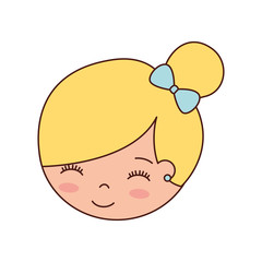 cute face little girl ballerina cartoon character