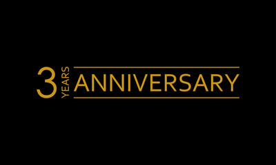 3 years anniversary icon. 3rd birthday emblem. Anniversary design element. Vector illustration.