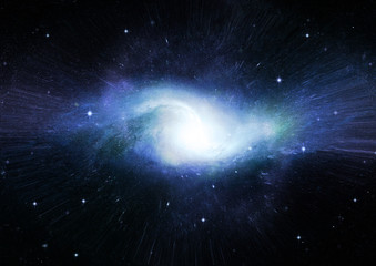 Fototapeta premium Stars, dust and gas nebula in a far galaxy