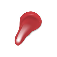 A red brush stroke isolated on white background. Vector illustration.