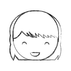 cartoon girl face icon