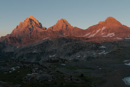 Sunset in Grand Teton National Park, WY from Hurricane Pass