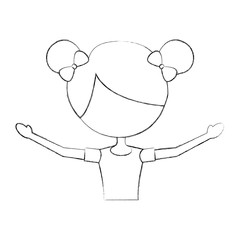 the portrait of a cute little ballerina classical dance costume