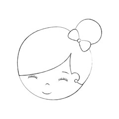 cute face little girl ballerina cartoon character