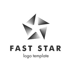 Stylized linear shape star logo design template. Modern star abstact vector illustration with lines. Vector graphic fashion symbol