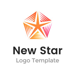 Colorful new star logo design template. Modern star abstact vector illustration with lines. Vector graphic fashion symbol