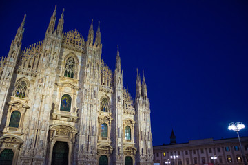 Fototapeta na wymiar Milan Cathedral, Piazza del Duomo at night, Lombardia, Italy.