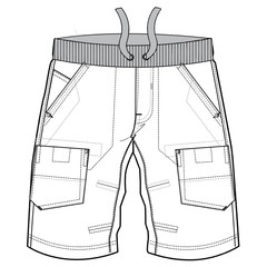 boys clothes flat sketch template isolated