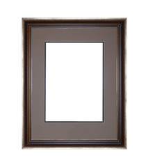 Silver picture or photo frame with cardboard mat