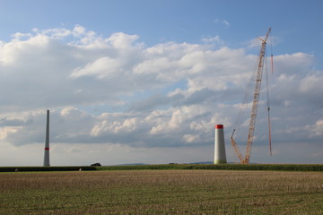 Bau eines Windkraftwerkes