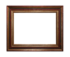 Vintage painted picture frame isolated on white
