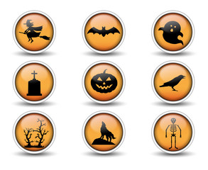 Bottoni e icone di Halloween set 01