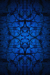 Blue cracked wall background with spotlight