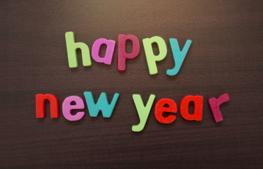 Text of happy new year. New year's eve celebration.