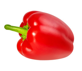 Fresh red pepper isolated on white background with clipping path