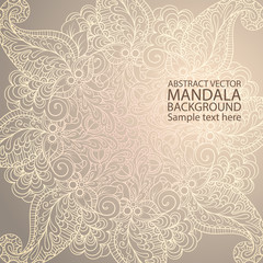 Mandala simple thin line stylish background. Ornamental vector backdrop for cards, invitations, banner, templates and wallpapers