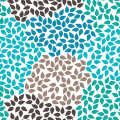 Obraz premium Blue and brown leaves. Vector seamless pattern. 
