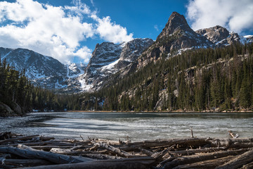 Fototapeta premium Little Matterhorn above Odessa Lake in Rocky Mountain National Park, Colorado