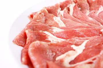 Food Photography. Raw Sukiyaki Meat