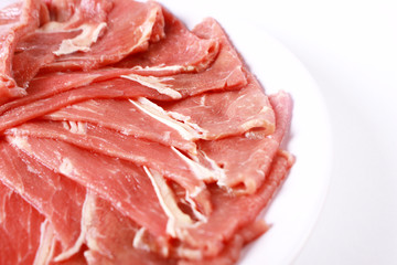 Food Photography. Raw Sukiyaki Meat