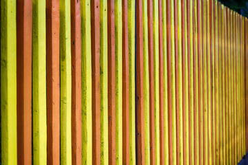 Multicolored Wooden Fence