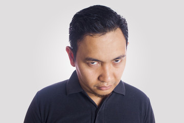 Fototapeta premium Funny Asian Man Close Up Smiling Silly Face