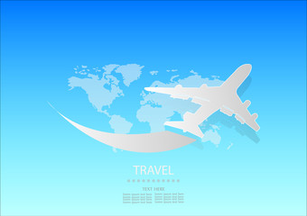 The concept travel around the world on the airplanes. vector EPS10