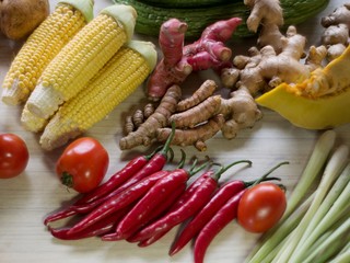 Food Photography. Mixed Vegetables and Herbs