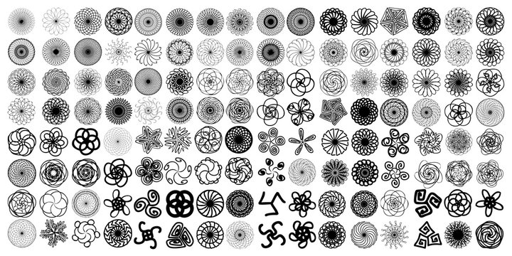 Kaleidoscopic mandala inspired Diwali Om symmetric Indian symbol imitation with yoga circle set. Psychedelic Buddhism, spiritual flash tattoo. Sacred mystic, alchemy or occult geometry symbol vector.