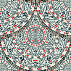 Vector seamless geometric pattern design with Romanian folk motif