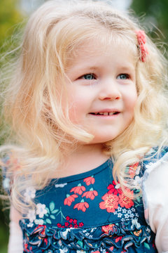 closeup of cute toddler girl