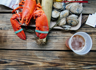 Traditional Maine lobster bake