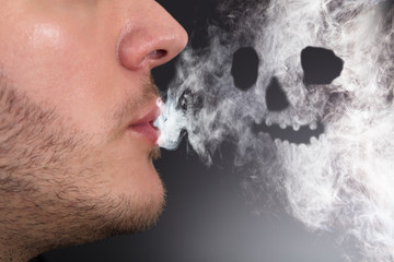 Man Smoking Skull Shape