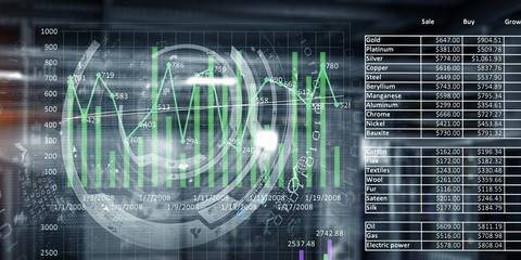 Futuristic user interface. Mixed media