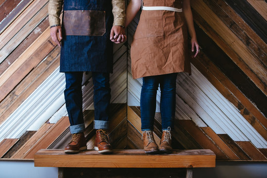 Portrait of artist wood workers in their studio