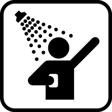 Shower icon. Man taking shower. Vector shower web icon.